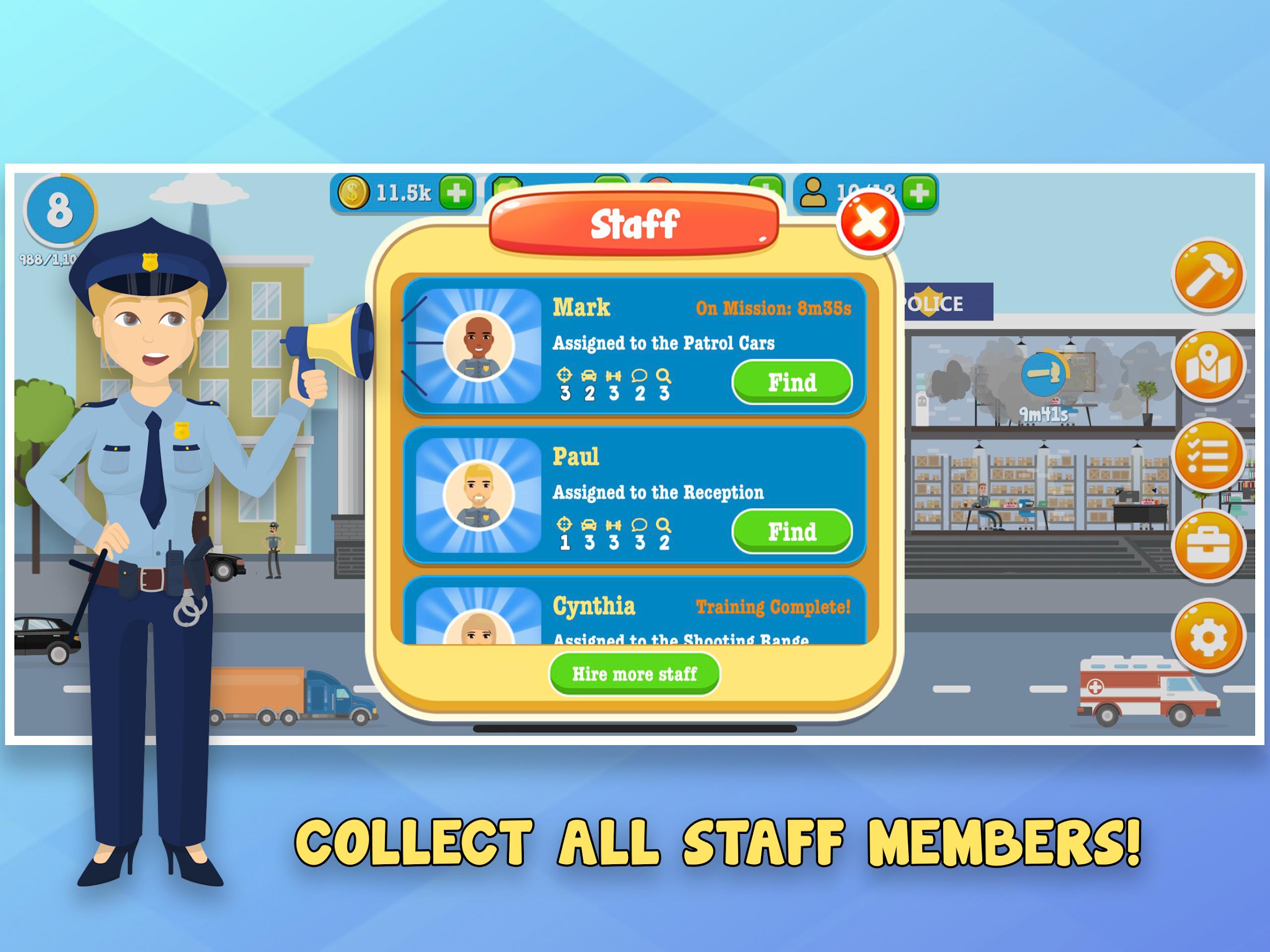 Police Inc: Tycoon police stat screenshot 8