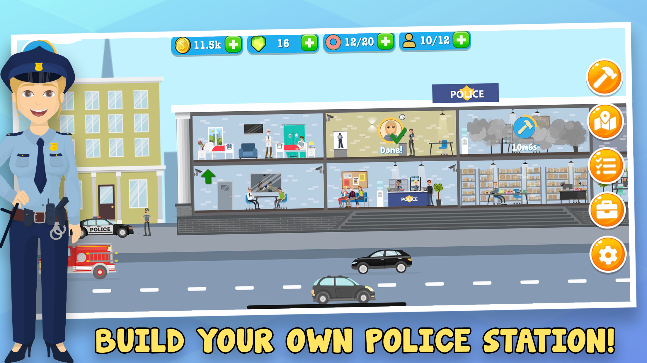 Police Inc: Tycoon police stat screenshot 1