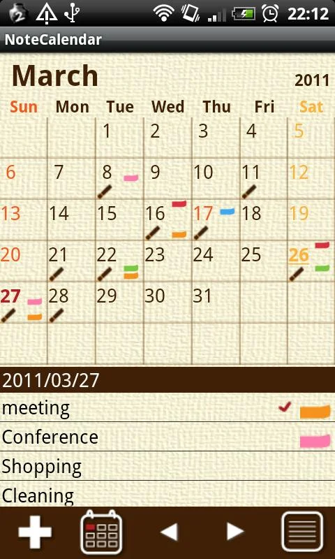 NoteCalendar screenshot 1