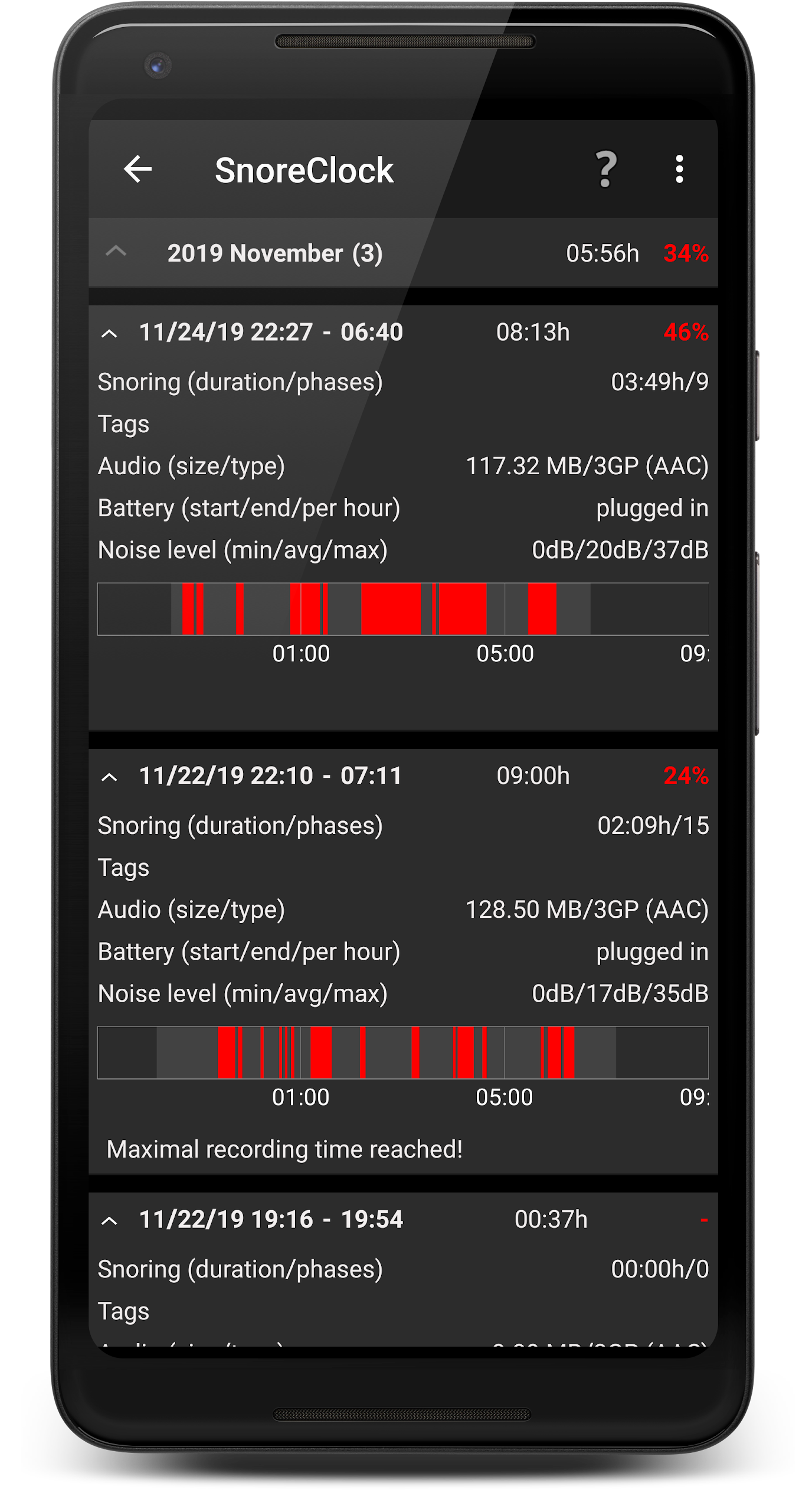 SnoreClock screenshot 2