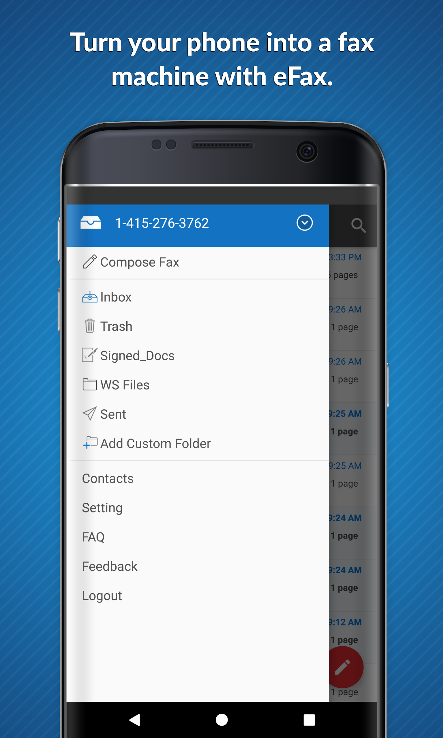 eFax screenshot 1