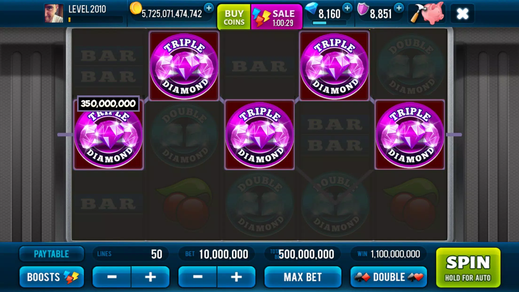 3 Pink Jackpot Diamonds Slots screenshot 3