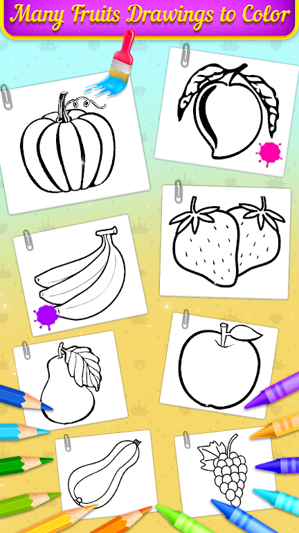 Fruits Coloring Book & Drawing screenshot 2