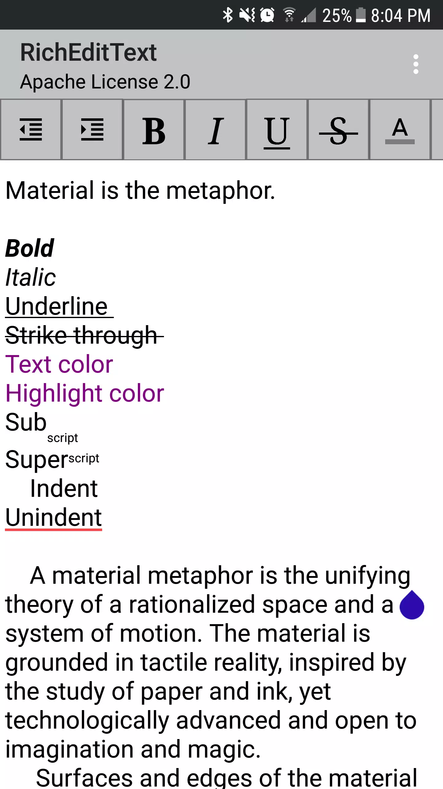 RichEditText screenshot 2