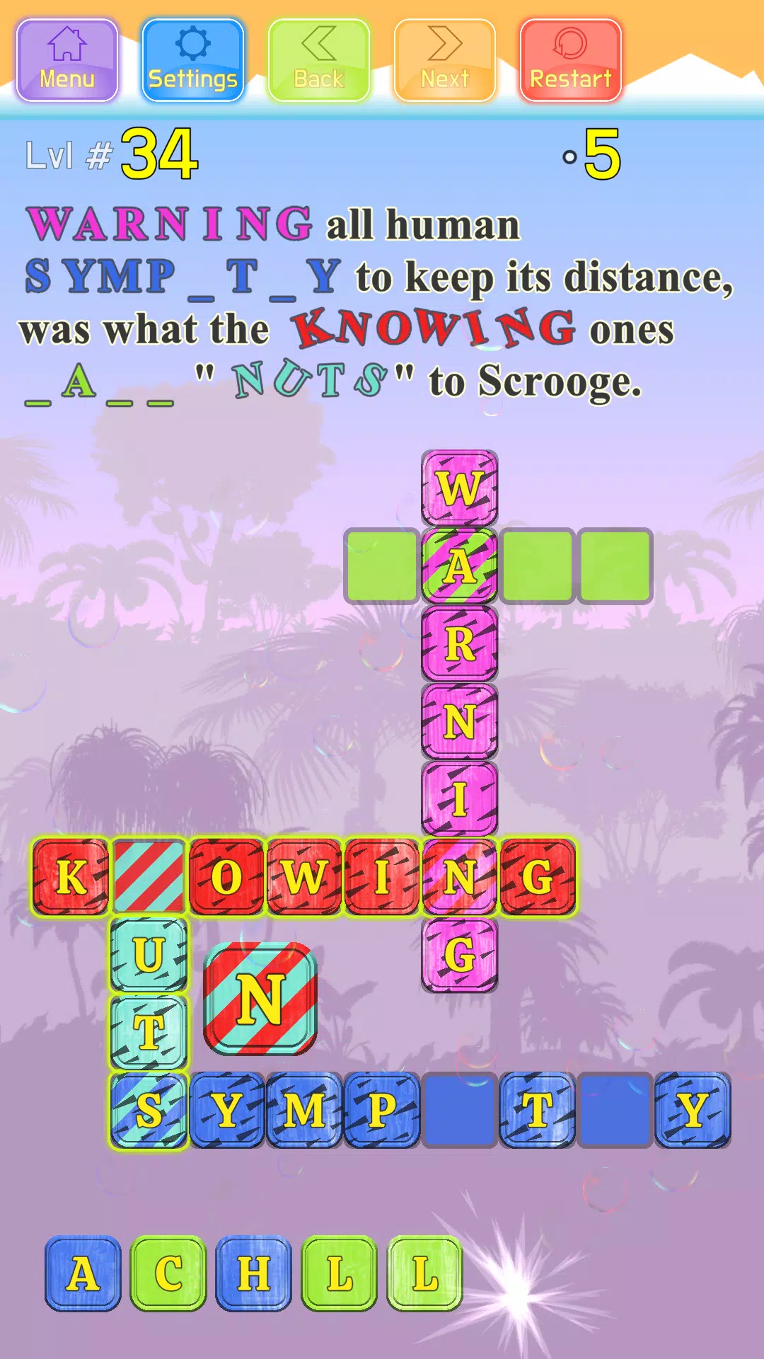 Christmas Carol Crossword screenshot 2