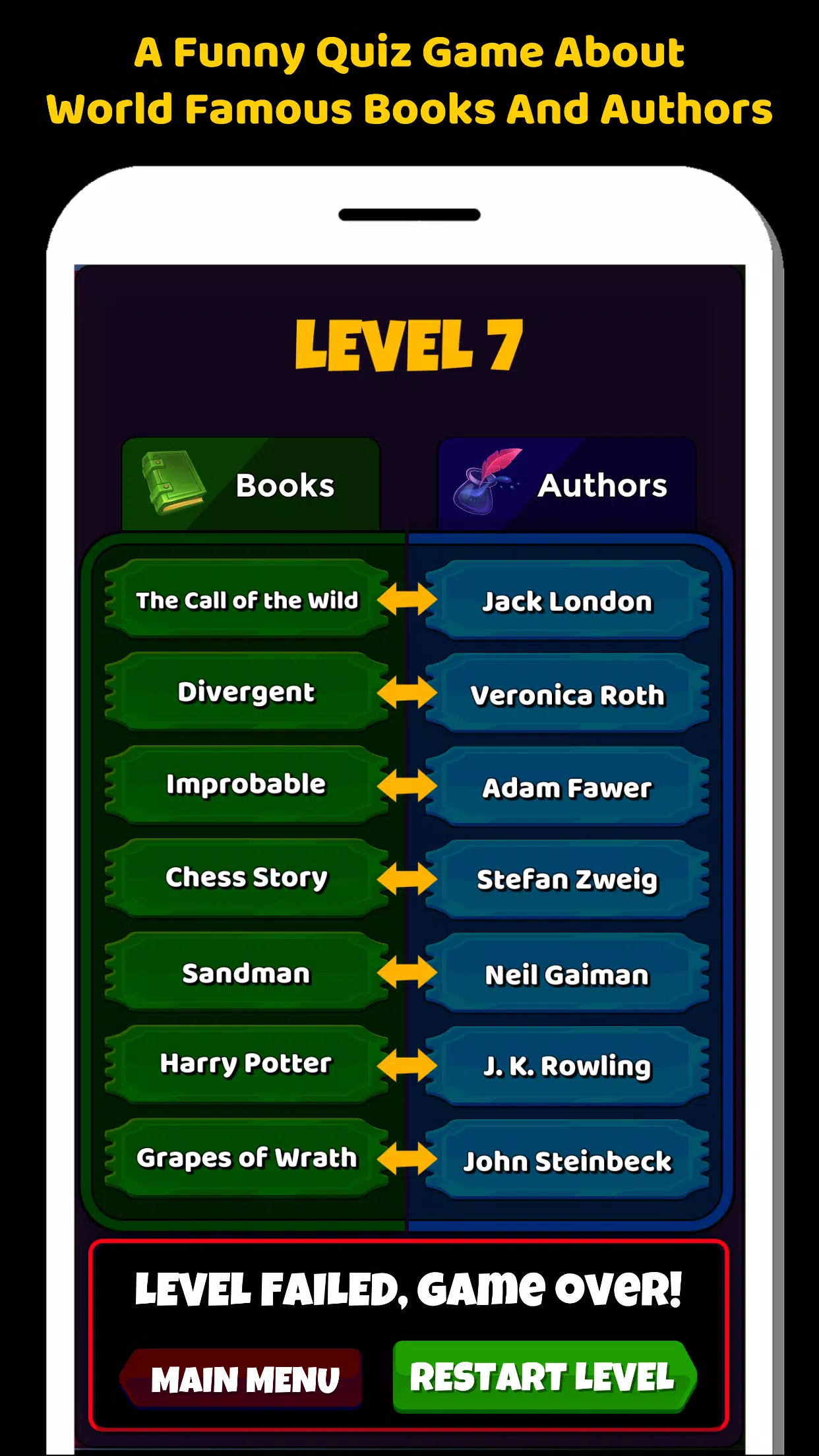 Books And Authors Quiz Game screenshot 4